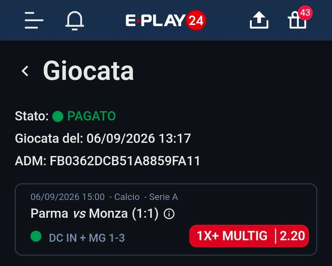 Parma vs Monza — DC in + Multigoal 1-3 — quota 2.20
